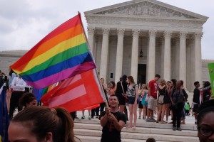 Hundreds gather outside US Supreme Court after marriage equality ruling